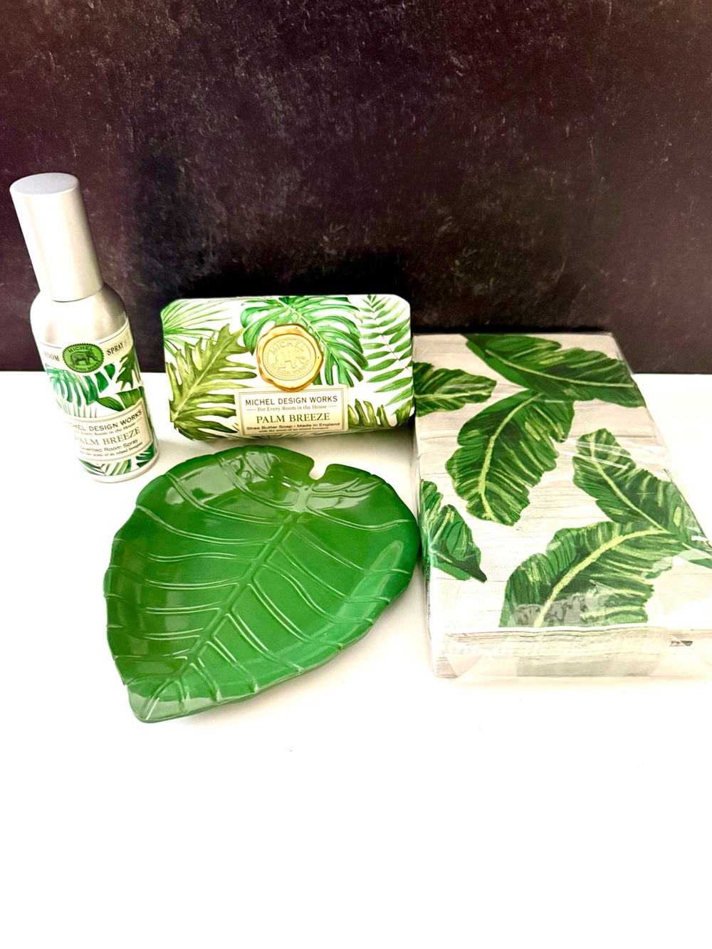 Michel Design Works Palm Breeze group - Gold and Green. 🌴🌴🌴